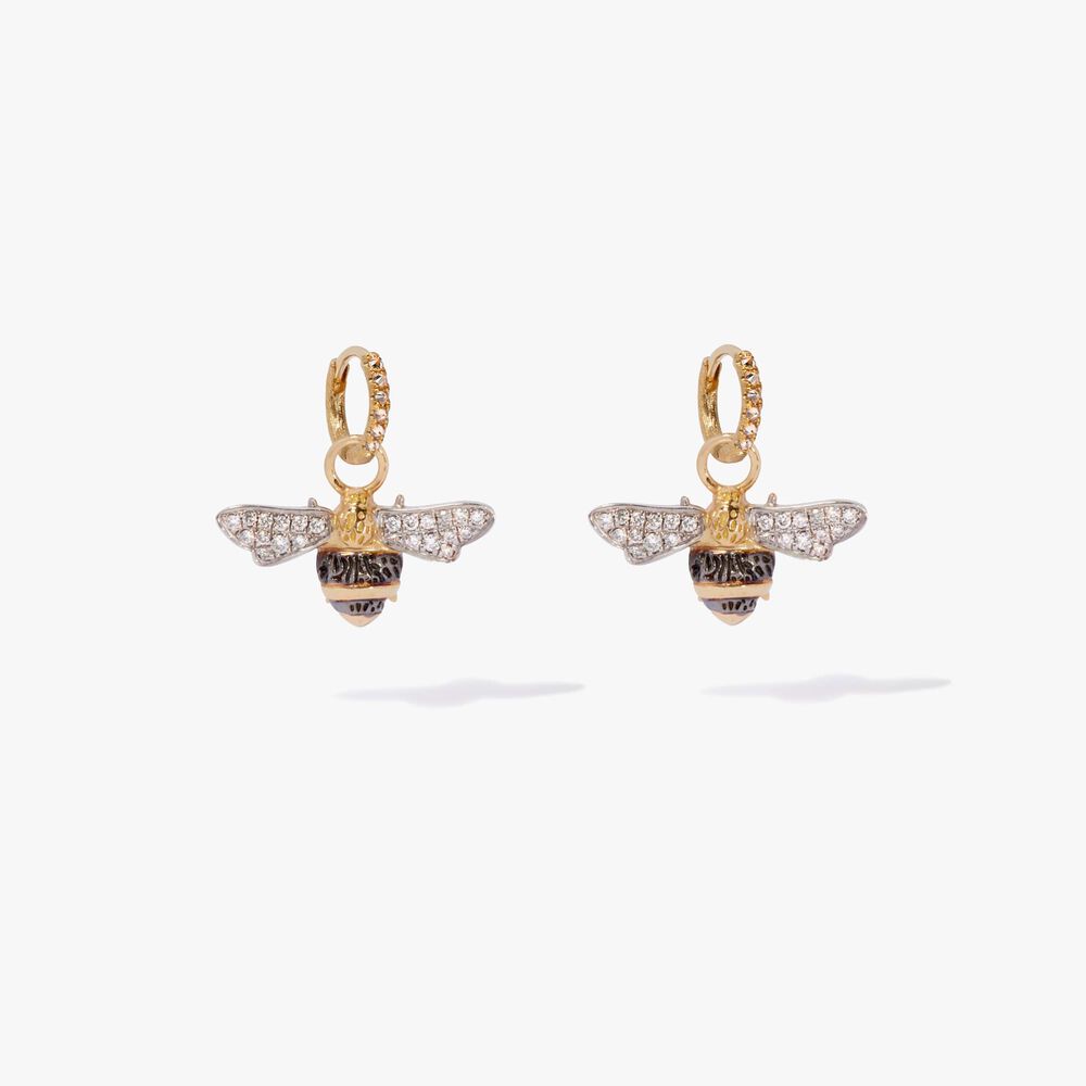 18ct Yellow Gold Diamond Bee Earrings | Annoushka jewelley
